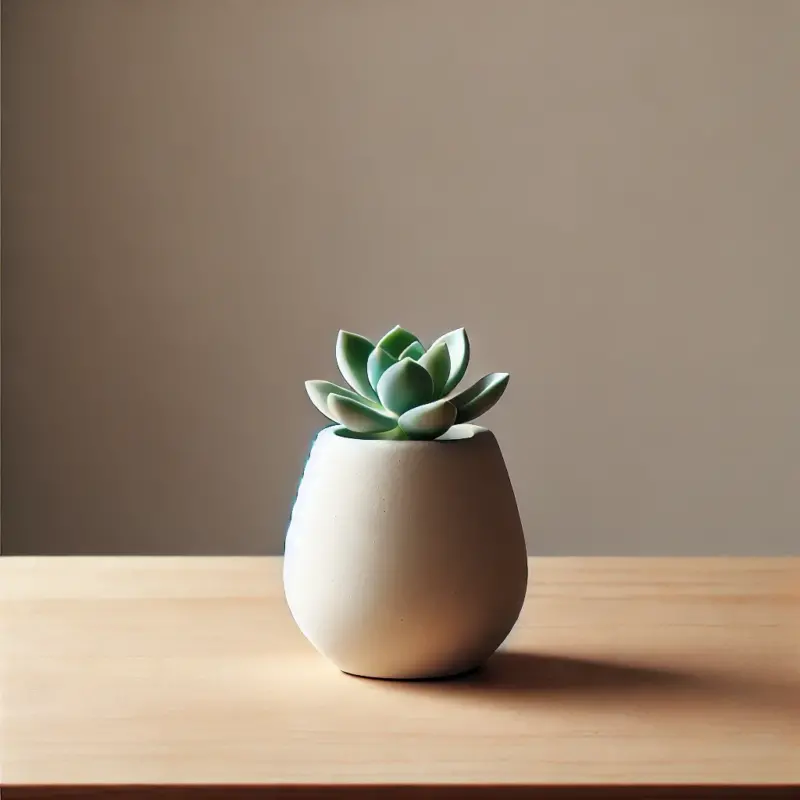 Minimalist Alçı Saksıda Sukulent Şıklığı
